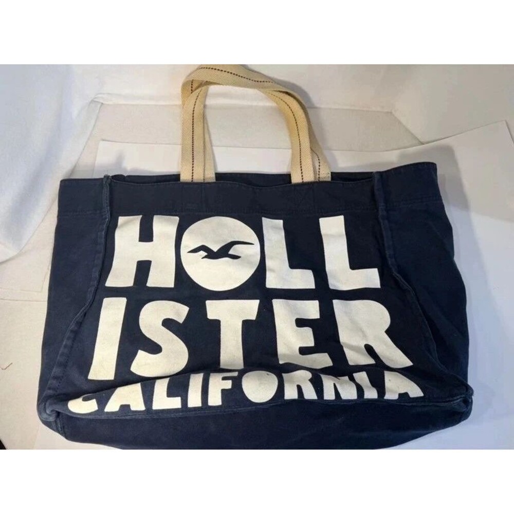 Vintage Y2K Hollister Fabric Shoulder Tote Bag Very Large